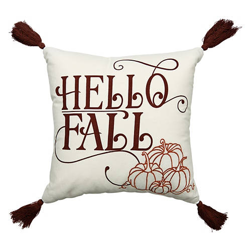 18” x 18” Hello Fall Harvest Decor Pillow