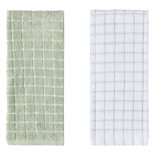 16" x  26" Kitchen Towels - Green, 2 Pack