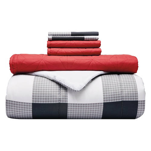 Queen Size Comforter & Coverlet Set - Buffalo Check