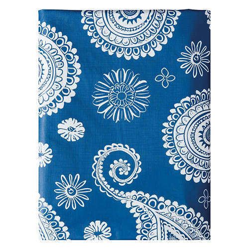 52" x 70" Vinyl Tablecloth - Blue Geo