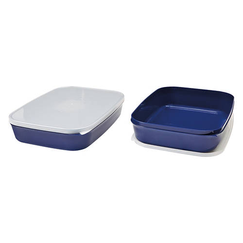 2 Piece Rectangle Food Storage Containers, Navy