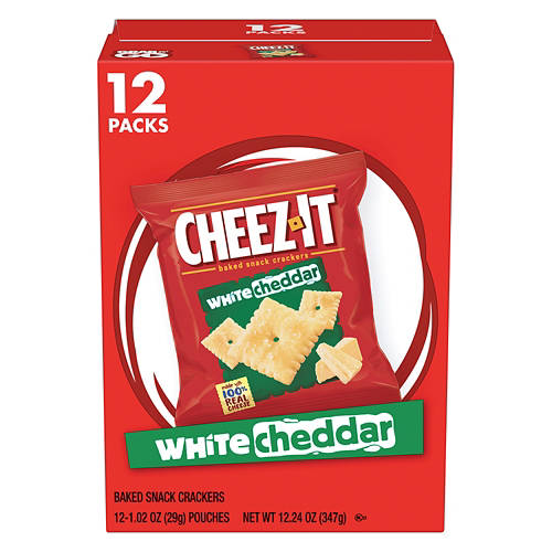 White  Cheddar Baked Crackers Portion Packs, 12 count Product Image Front shot 01