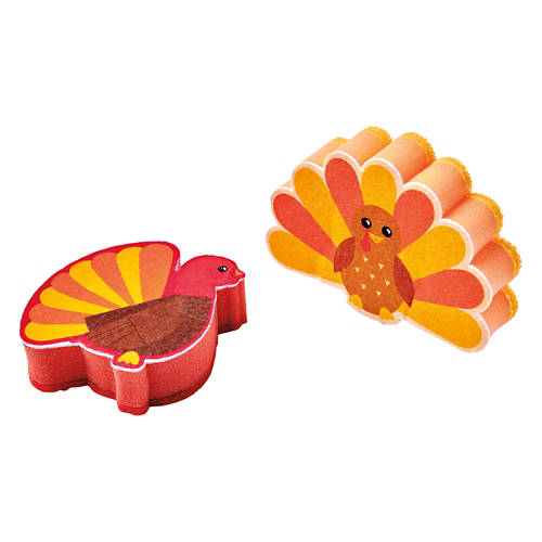 2 Pack Turkey Shaped Sponges