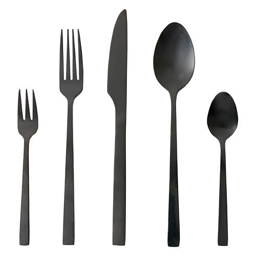 20 Piece Cutlery Set, Black