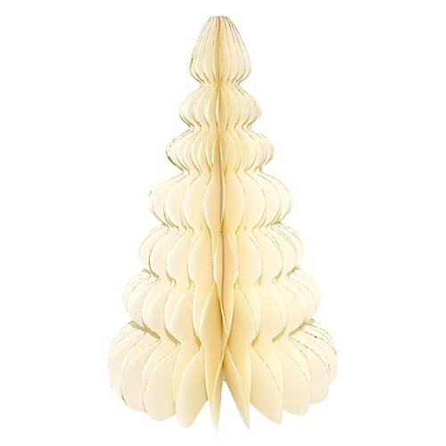 11.5" Tall Holiday 7 Tier Paper Tree, Ivory