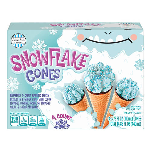 Mint Flavor Snowflake Cones, 4 count