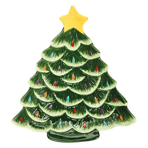 Christmas Tree Shaped Holiday Plate