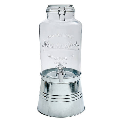 Glass Beverage Dispenser, 1.5 gallon capacity