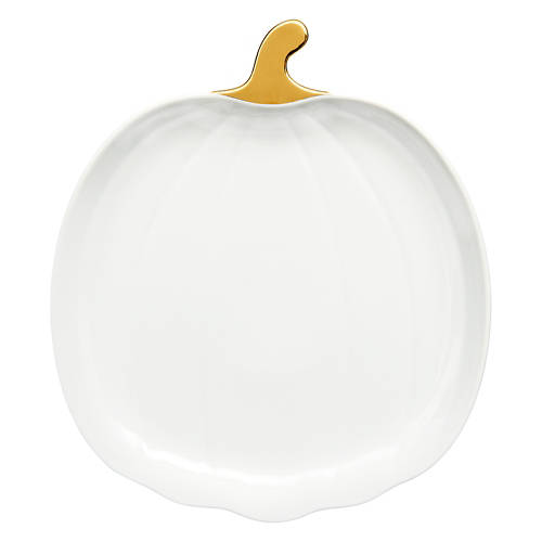 Pumpkin Shaped Platter, White