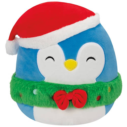 12" Holiday Squishmallow - Blue Penguin with Wreath and Hat