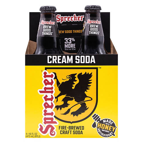 Fire  Brewed Cream Soda - 4 pack, 16 fl oz bottle Product Image Front shot 01