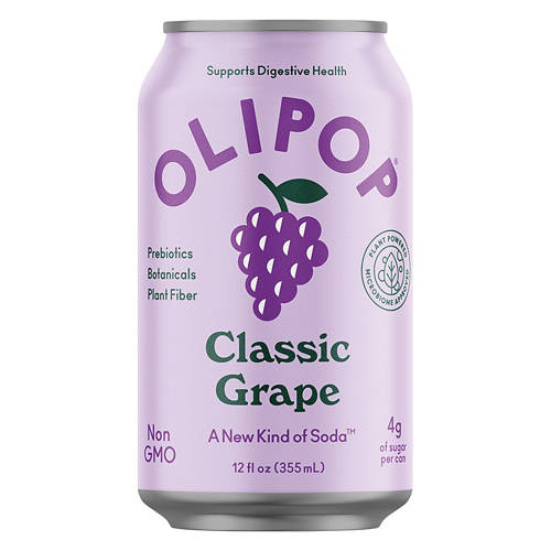 Non-GMO Probiotic Classic Grape Soda, 12 fl oz can