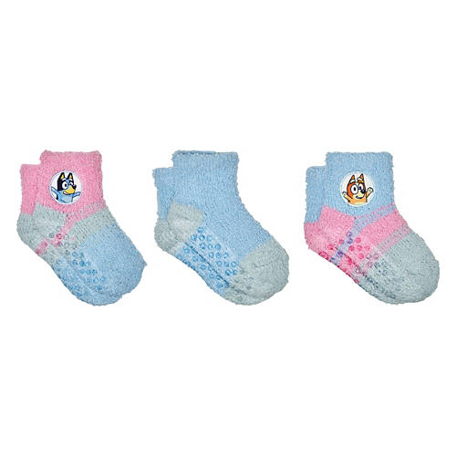 3pk Childrens Character Fuzzy Socks, Bluey Girls, Size 2T-4T