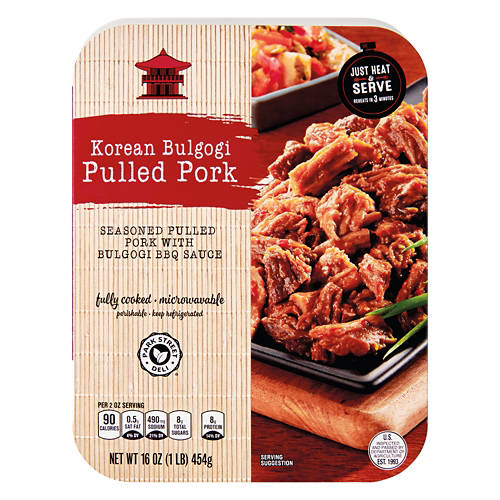 Bulgogi  Pulled  Pork in Korean BBQ Sauce, 16 oz Product Image Front shot 01