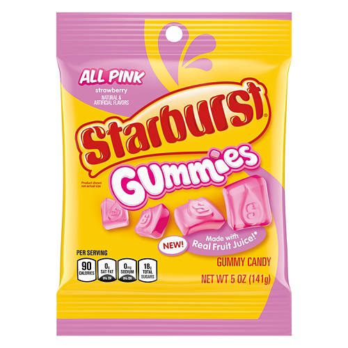 All  Pink Starburst Gummies, 5 oz Product Image Front shot 01