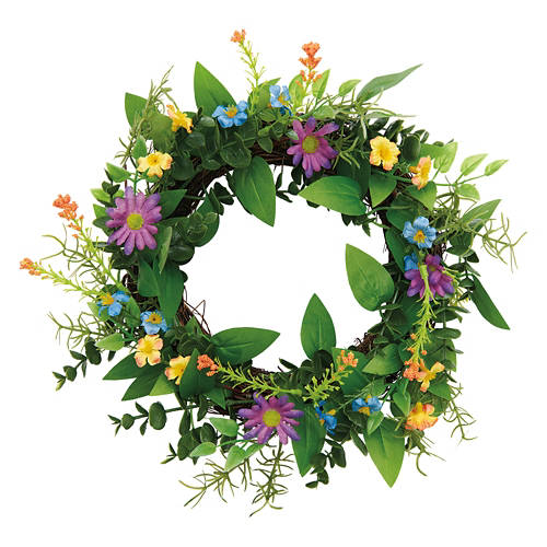 13" Spring Mini Wreath - Bright Color Wildflowers