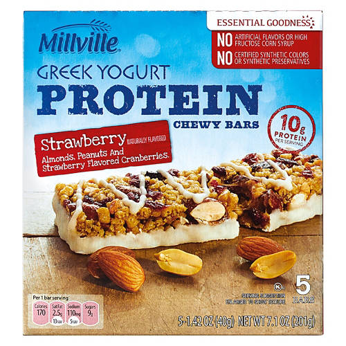 Strawberry  Greek Yogurt Protein Chewy Granola Bars, 5 count