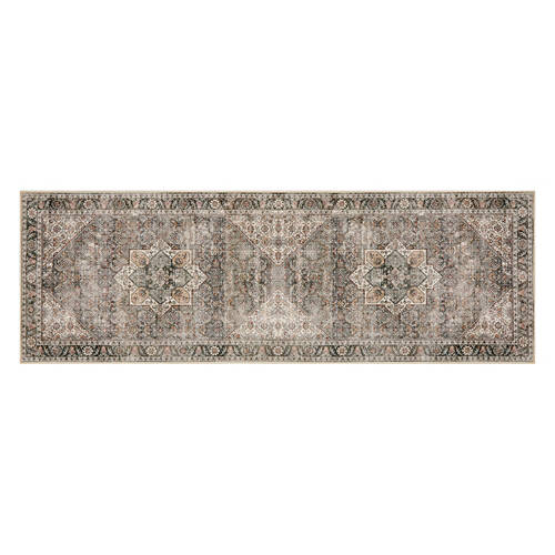 2' x 6' Foldable & Washable Runner - Brown Traditional