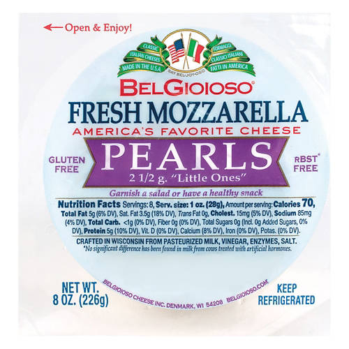 Gluten Free Mozzarella Cheese Pearls, 8 oz