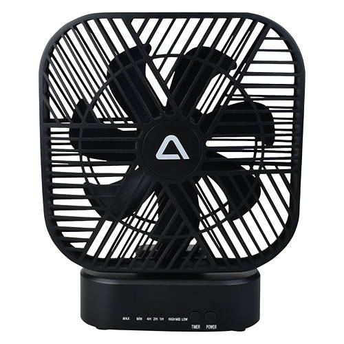 USB 5" Portable Fan, Black Product Image Front shot 01