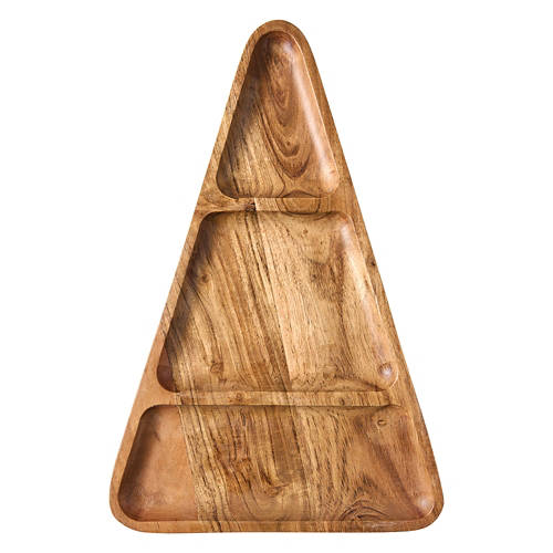 Holiday Acacia Wood Tray, Tree