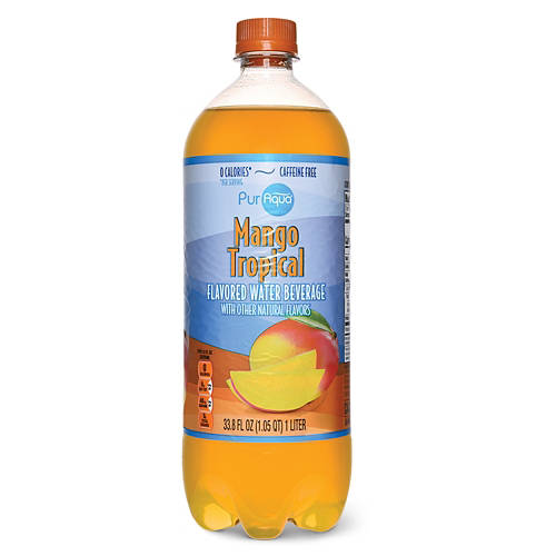 Mango Tropical Flavored Water, 33.8 fl oz Product Image Front shot 01