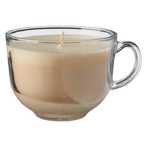 Glass Coffee Cup Shape Candle, Vanilla Affogato