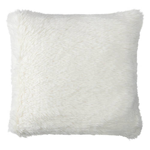 18” X 18” Faux Fur Square Luxe Pillow, White