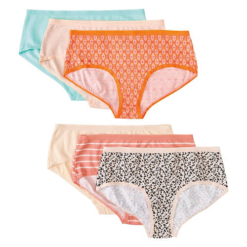 6 Pack Ladies Hipster Underwear, XL