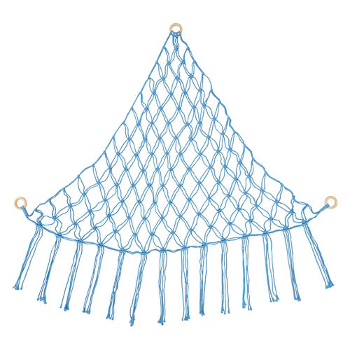 Triangular Shaped Boho Net Hammock, Blue