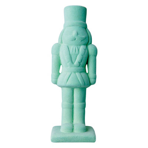 Christmas Flocked Nutcracker - Light Blue