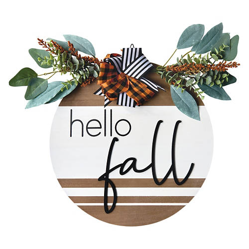 Hello Fall Circle Sign