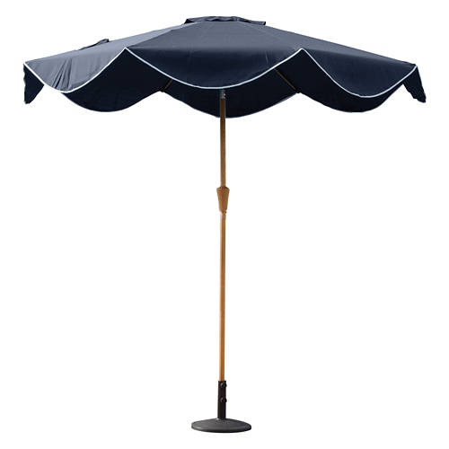 9 Foot Scalloped Market Umbrella, Dark Blue