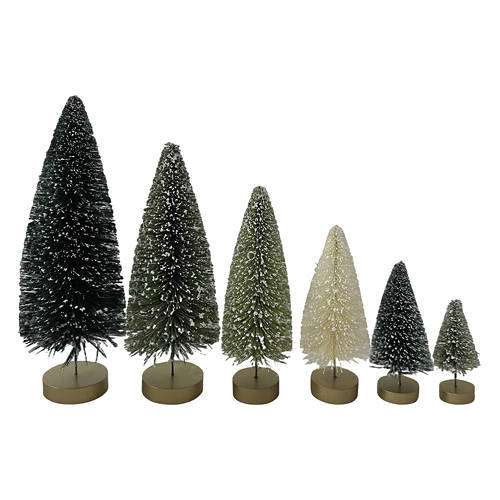 Decorative Bottle Brush Trees, Green Gradient