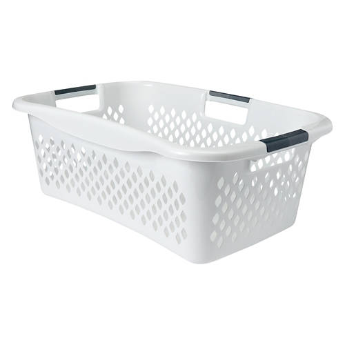 White Front Load Laundry Basket