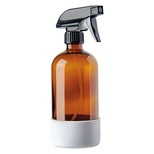 Amber Glass Spray Bottle, White