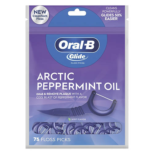 Artic Peppermint Oil Flavor Floss Picks, 75 count