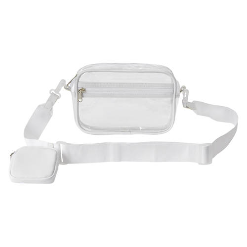 Clear Crossbody Bag, White