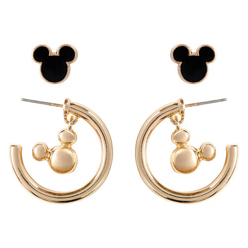 Mickey Character Huggie Earrings, Gold