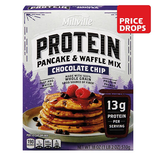 Chocolate Chip Protein Pancake & Waffle Mix, 18 oz Product Image Front shot 01