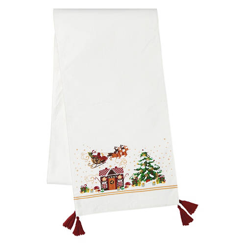 14” x 108” Holiday Long Runner - Santa