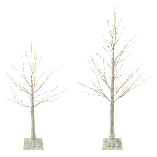 2 Pack LED Twig Birch Tree, 3' & 4' Tall