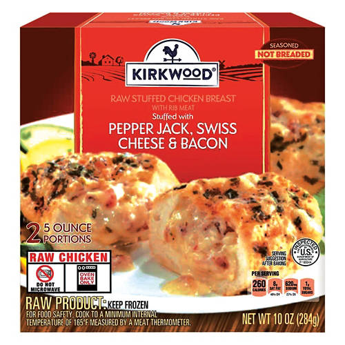 Pepper Jack, Swiss and Bacon Stuffed Chicken Entrée, 10 oz