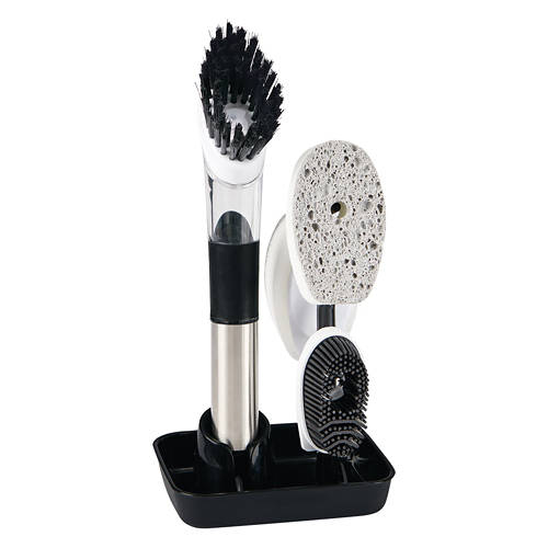 Soap Dispensing Brush Set, Black