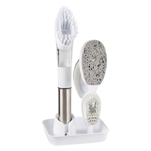 Soap Dispensing Brush Set, White