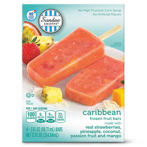 Caribbean  Frozen Fruit Bars, 4 count