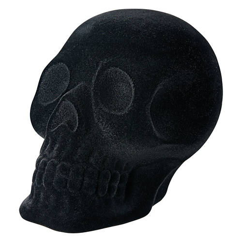 Black Flocked Skull