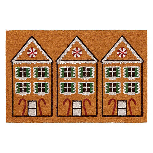 24" x 36" Holiday Coir Mat - Houses