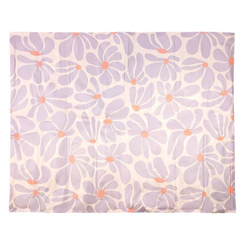 30" x  24" Rectangle Shaped Pet Cooling Mat - Purple Flowers Product Image Front shot 01