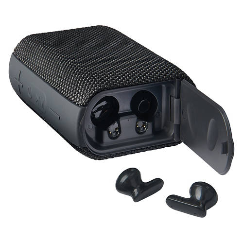 2-in-1 Earbud Speaker Combo - Black